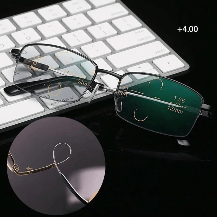 Glosrity Titanium progressive far and near dual-use reading glasses-CZ