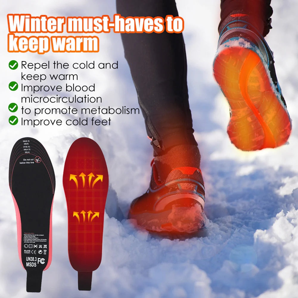 🔥FootEase Wireless Heated Insoles – Rechargeable Pain Soothing Heat for Plantar Fasciitis & Cold Feet